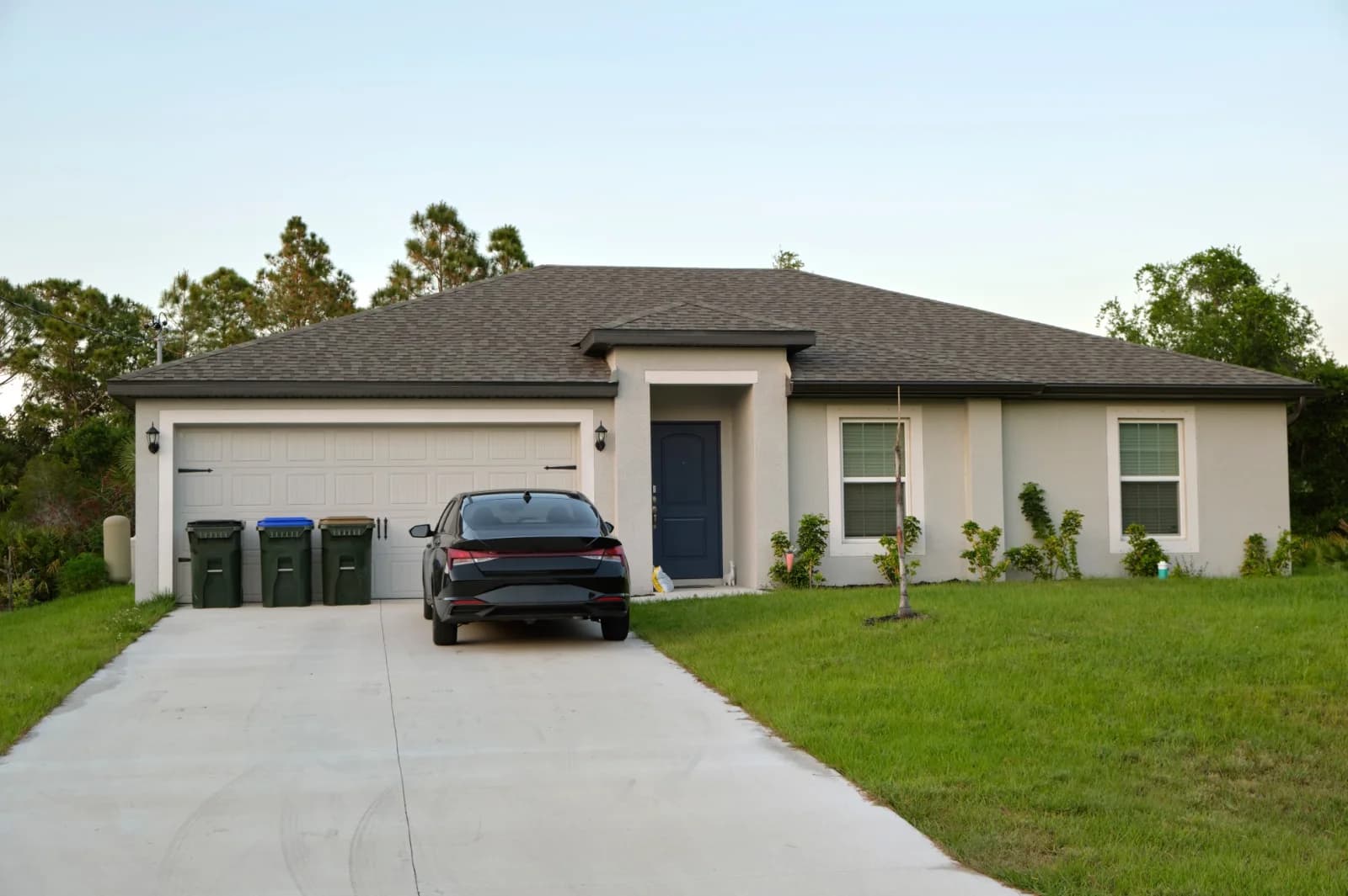 Front of a house, before