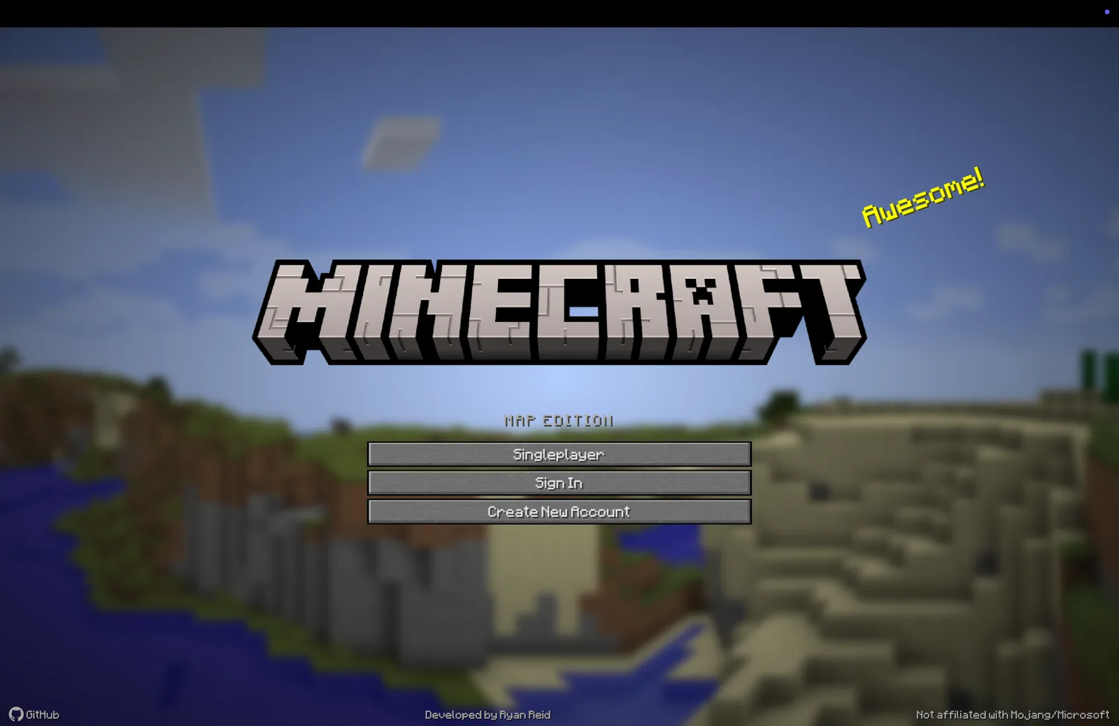 MineMap title screen