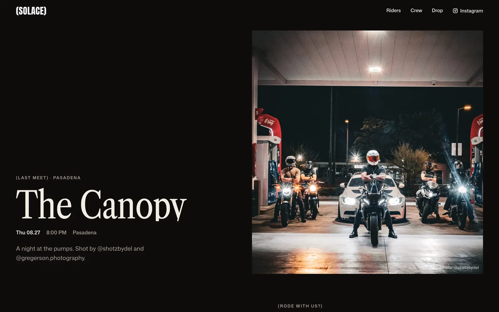 Meet page for The Canopy, a night at the pumps in Pasadena